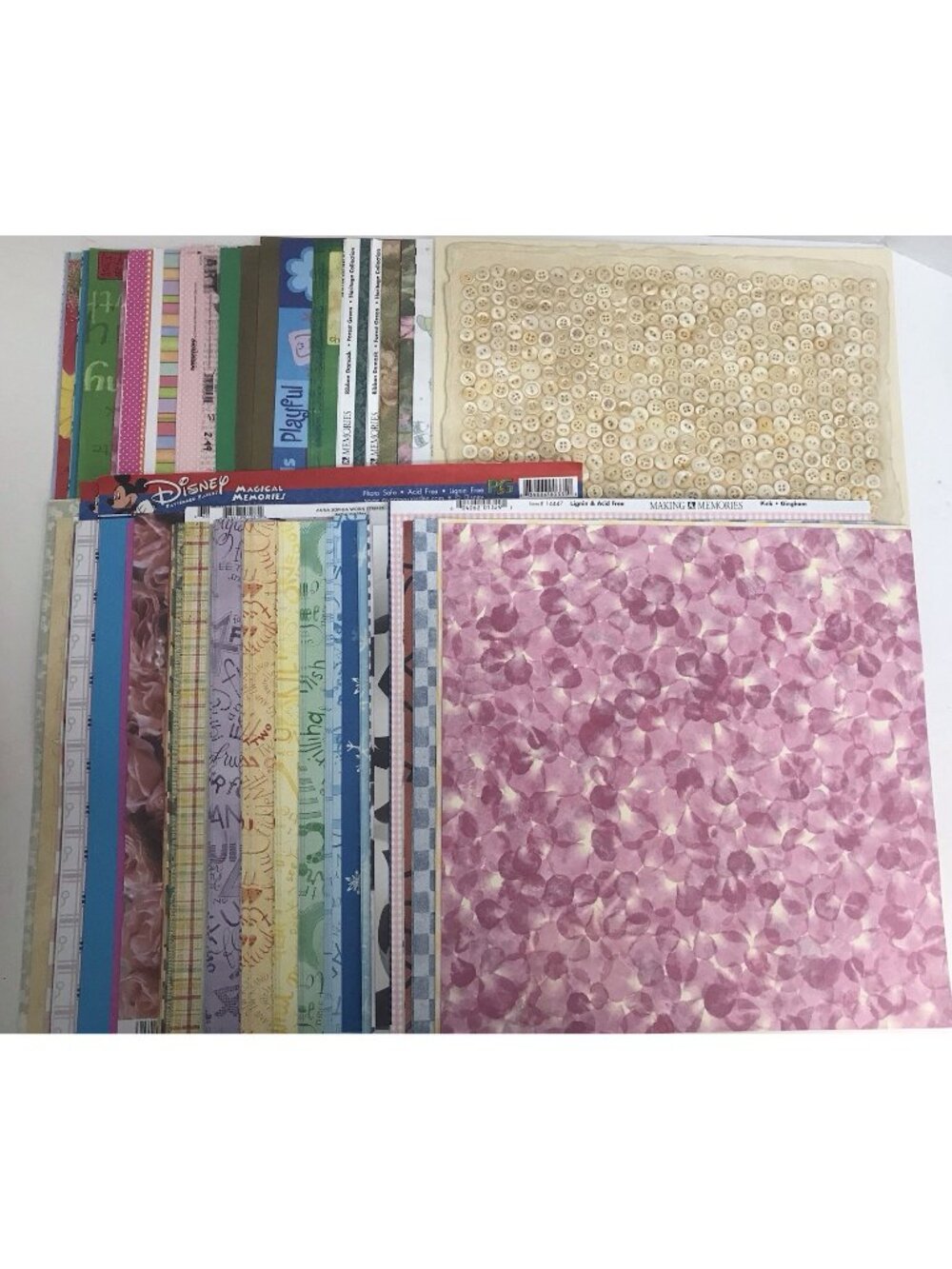 12”x12” Scrapbook Paper Lot 100+ Sheets Designs & Solids Variety Of Brands (E)